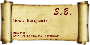Soós Benjámin névjegykártya